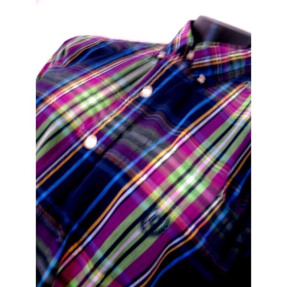 Chaps Blue/Green/Purple Cotton/Polyester Long Sleeve Shirt Men's Size Medium - Picture 2 of 14